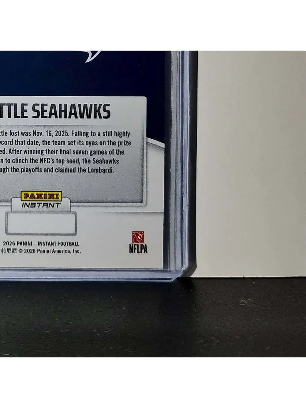 Seattle Seahawks 2026 Panini NFL Super Bowl LIX Champions #1 Football Card